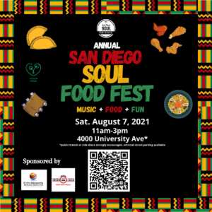 Artistic flyer promoting the San Diego Soul Food Festival