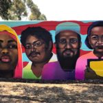 Portion of Teralta Park Unity in Community Mural featuring images of people from the City Heights community