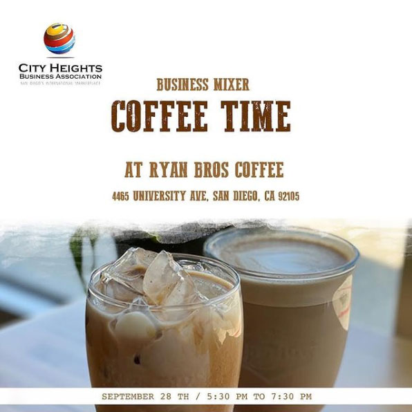 Business Mixer at Ryan Bros. Coffe - Wednesday, September 28, 5:30-7:30pm