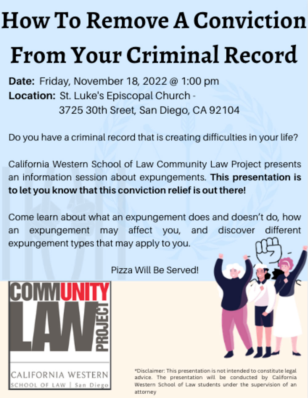 Remove a Conviction from your Criminal Record Event flyer