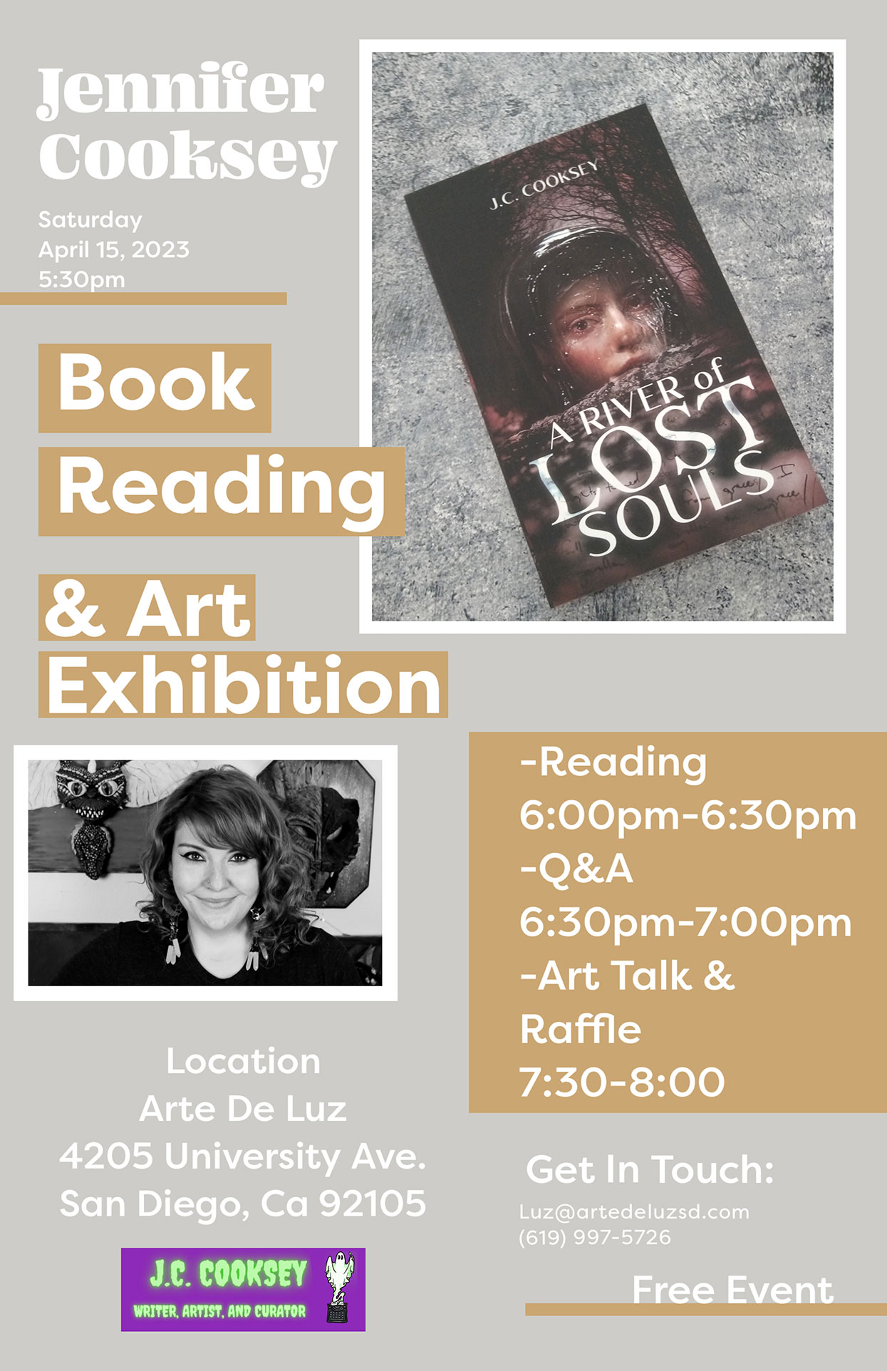 JC Cooksey - Book reading and art exhibition - English