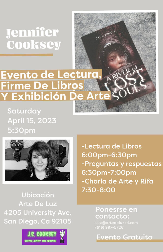 JC Cooksey - Book reading and art exhibition - Español Espanol
