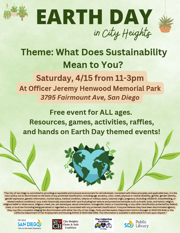 Earth Day in City Heights - event flyer