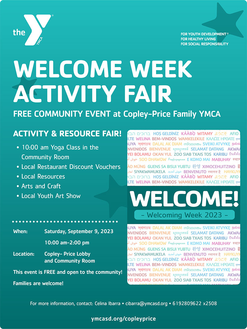 Copley-Price Welcome Week Activity Fair flyer