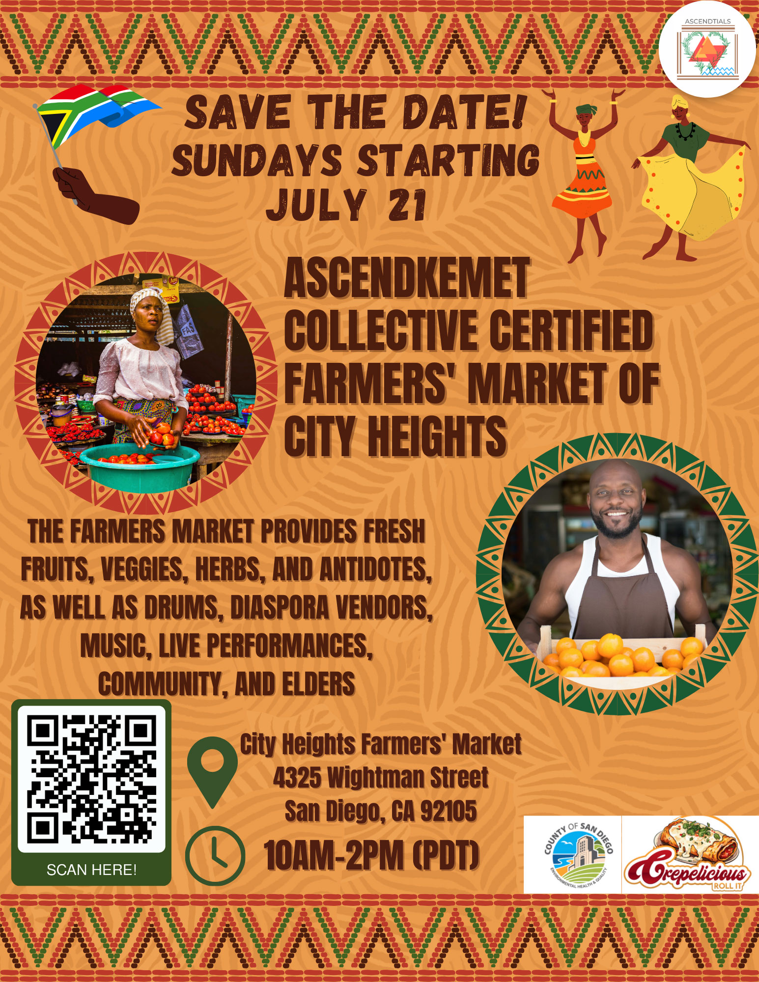 AscendKemet Collective Certified Farmers' Market of City Heights - Sunday July 21