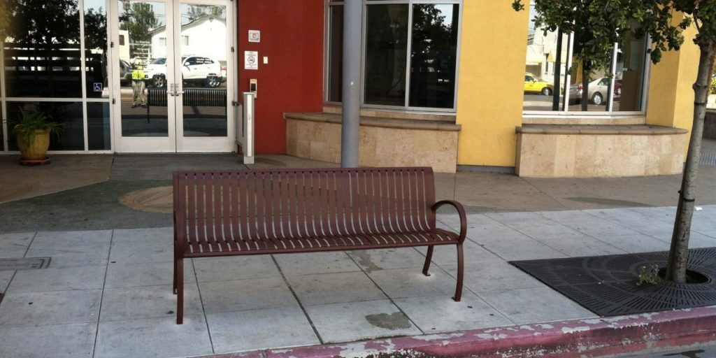 Street bench on Fairmount Ave