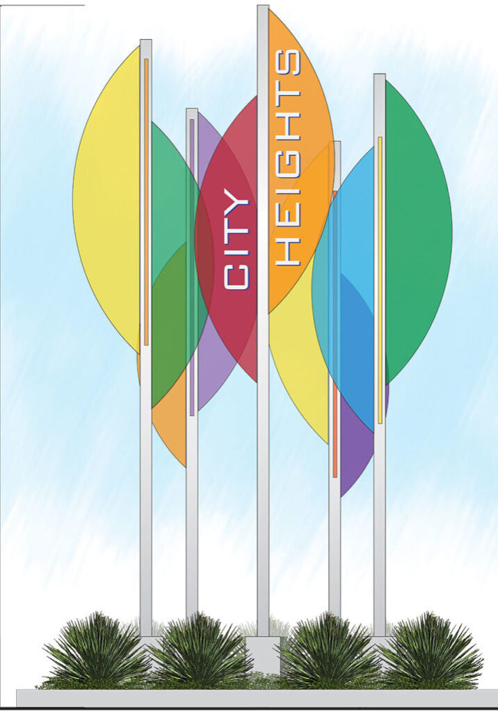 Rendering of proposed City Heights Community Sign