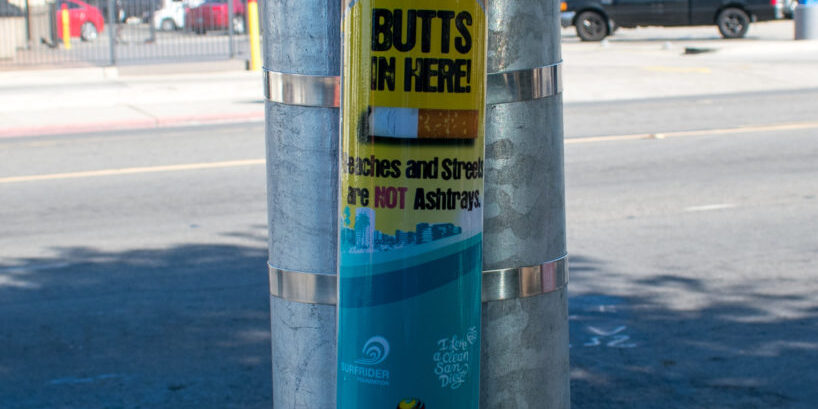 Cigarette butt containers